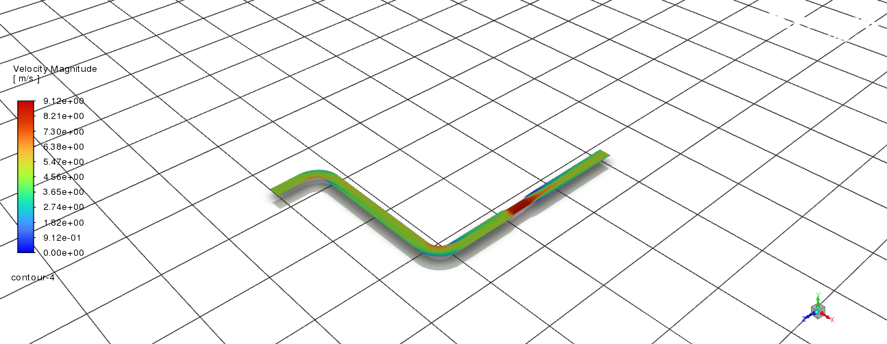 ANSYS Fluent velocity contour for the 8 mm LOX feedline